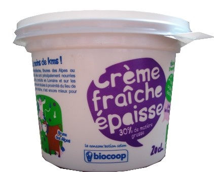 Crème fraîche 30% de matière grasse 20cl