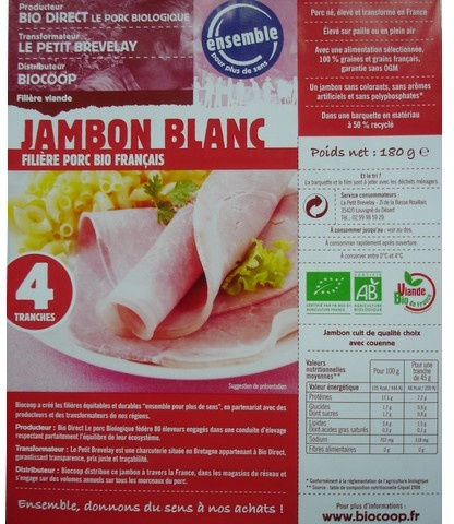 Jambon blanc (x4) 180g