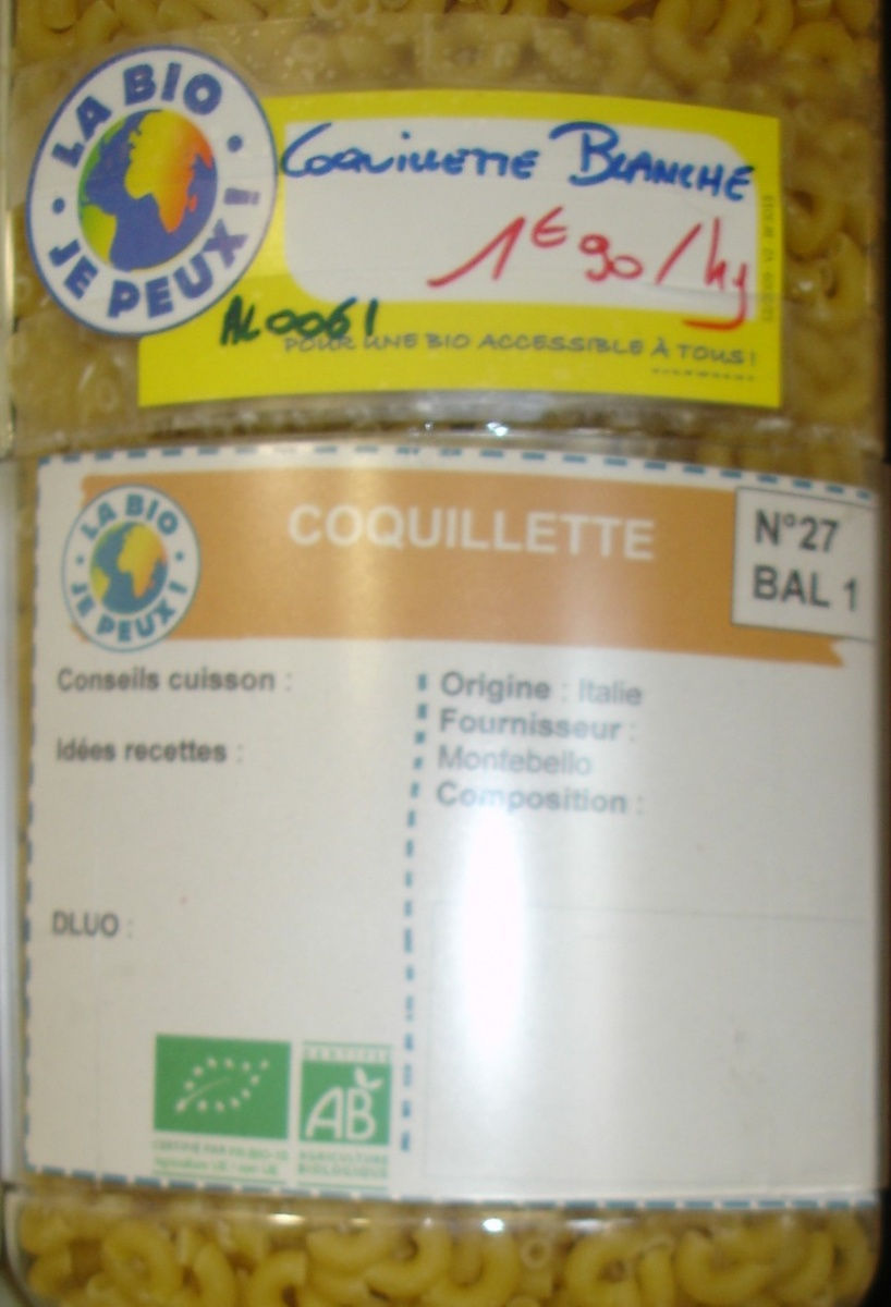 Coquillette blanche ( prix au kilos ) Coquillette blanche ( prix au kilos )