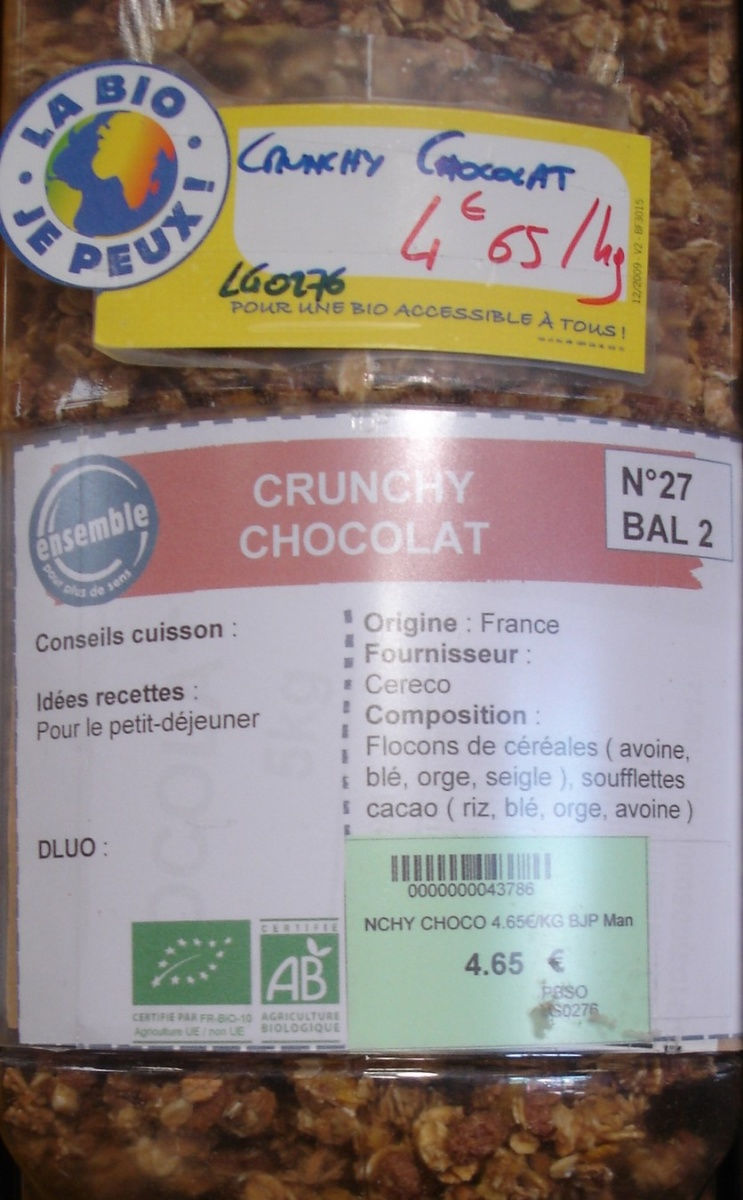 Crunchy chocolat ( prix au kg )