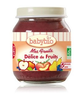 Babybio : Mes Fruits, Délice de fruits ( dès 4 mois ) 130g Babybio : Mes Fruits, Délice de fruits ( dès 4 mois ) 130g