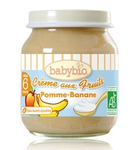 Babybio : Crème aux Fruits, Pomme Banane ( dès 6 mois ) 130g Babybio : Crème aux Fruits, Pomme Banane ( dès 6 mois ) 130g