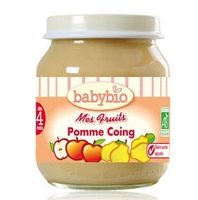 Babybio : Mes Fruits, Pomme Coing ( dès  4 mois ) 130g