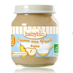 Babybio : Crème aux fruits:  Poire ( dès  6mois ) 130g