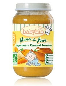 Babybio : Menu du Jour, Légumes et canard fermier ( dès 8 mois ) 130g Babybio : Menu du Jour, Légumes et canard fermier ( dès 8 mois ) 130g