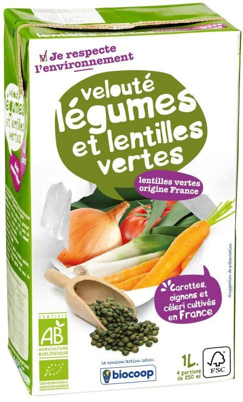 Velouté légumes et lentilles vertes 1L